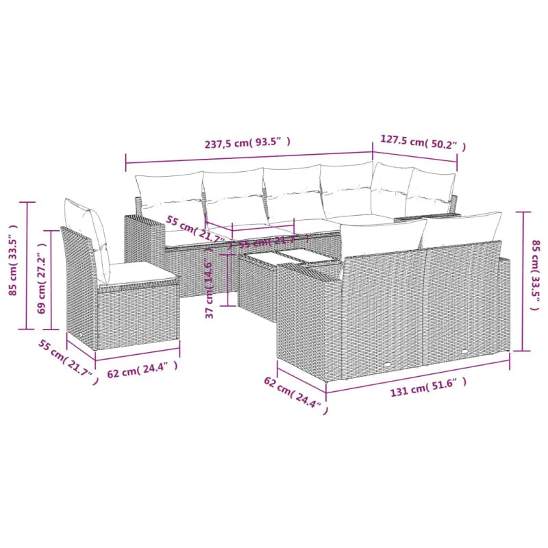 Modulaire tuinbank met waterdichte tas en beige materiaal - Modulaire tuinbanken