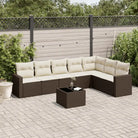 Modulaire tuinbank met waterdichte tas en gepoedercoat staal in beige - Bruin en crème / 1 / Met tafel - Modulaire