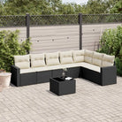 Modulaire tuinbank met waterdichte tas en gepoedercoat staal in beige - Zwart en crème / 1 / Met tafel - Modulaire