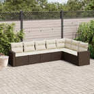 Modulaire tuinbank met waterdichte tas en gepoedercoat staal in beige - Bruin en crème / 1 / Zonder tafel - Modulaire