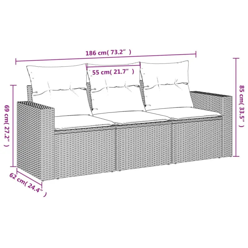 Modulaire tuinbank met waterdichte tas en poly rattan voor buitenplezier - Modulaire tuinbanken
