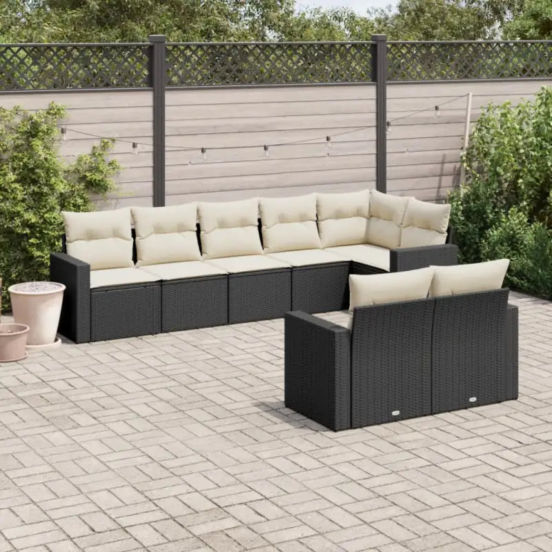 Modulaire tuinbank met waterdichte tas en zwart gepoedercoat staal - Zwart en crème / 1 / Zonder tafel - Modulaire