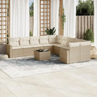 Modulaire tuinbank met waterdichte tas en zwart gepoedercoat staal - beige en crèmekleurig / 1 / Met tafel - Modulaire