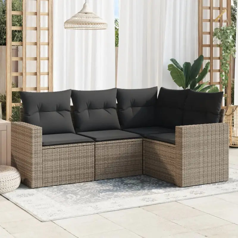 Modulaire tuinbank met waterdichte tas en zwart gepoedercoat staal - Grijs / 1 / Zonder tafel - Modulaire tuinbanken
