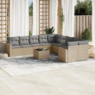 Modulaire tuinbank met waterdichte tas en zwart gepoedercoat staal - beige en lichtgrijs / 1 / Met tafel - Modulaire