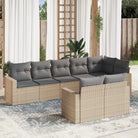 Modulaire tuinbank met waterdichte tas en zwart gepoedercoat staal - Beige en grijs / 1 / Zonder tafel - Modulaire