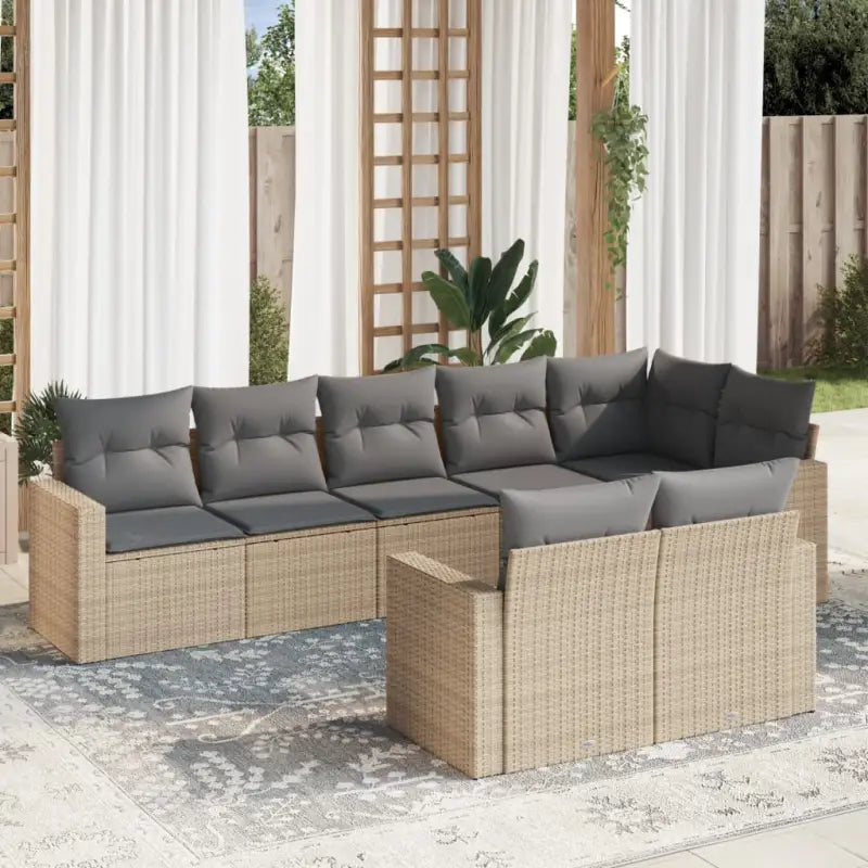 Modulaire tuinbank met waterdichte tas en zwart gepoedercoat staal - Beige en grijs / 1 / Zonder tafel - Modulaire