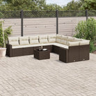Modulaire tuinbank met waterdichte tas en zwart gepoedercoat staal - Bruin en crème / 1 / Met tafel - Modulaire