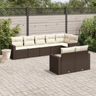 Modulaire tuinbank met waterdichte tas en zwart gepoedercoat staal - Bruin en crème / 1 / Zonder tafel - Modulaire