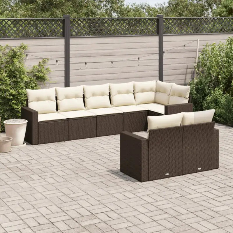 Modulaire tuinbank met waterdichte tas en zwart gepoedercoat staal - Bruin en crème / 1 / Zonder tafel - Modulaire