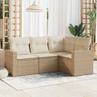 Modulaire tuinbank met waterdichte tas en zwart gepoedercoat staal - beige en crèmekleurig / 1 / Zonder tafel
