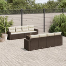 Modulaire tuinbank met waterdichte tas en zwart gepoedercoat staal - Bruin en crème / 9 - Modulaire tuinbanken
