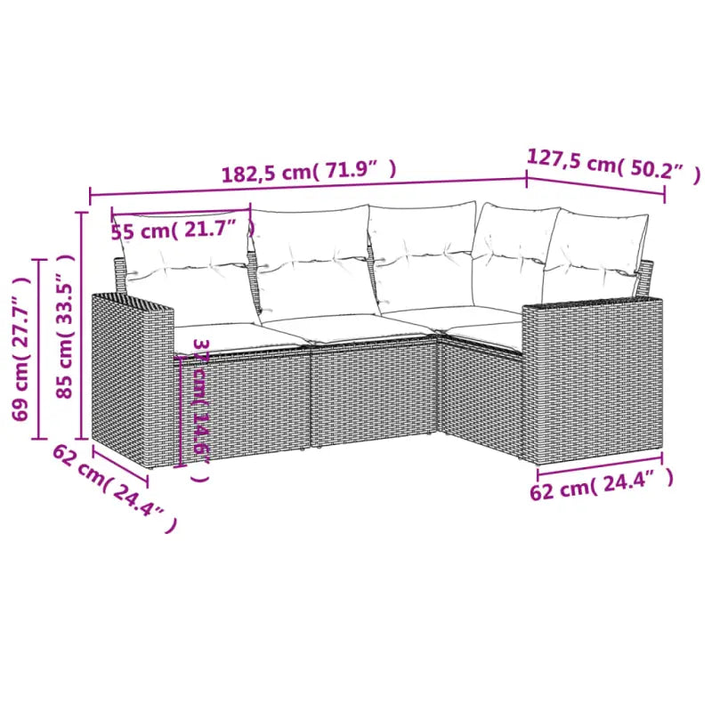 Modulaire tuinbank met waterdichte tas en zwart gepoedercoat staal - Modulaire tuinbanken