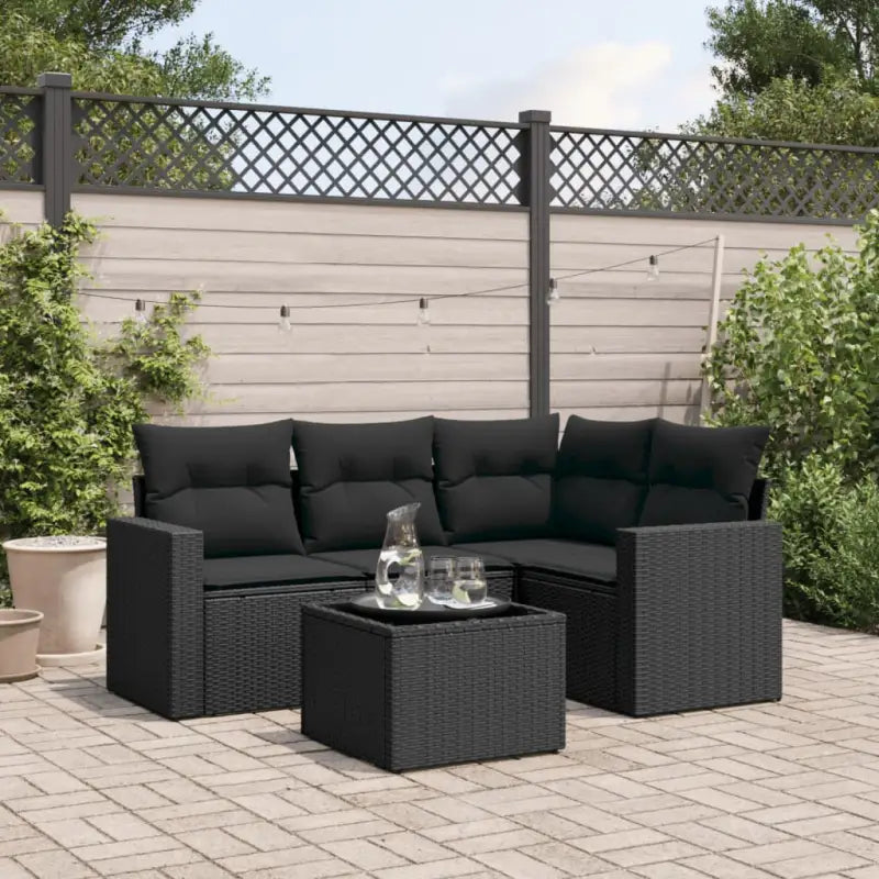 Modulaire tuinbank met waterdichte tas en zwart gepoedercoat staal - Zwart / 1 / Met tafel - Modulaire tuinbanken