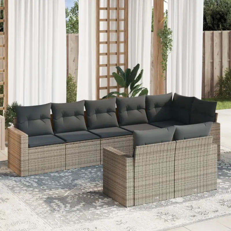Modulaire tuinbank met waterdichte tas en zwart gepoedercoat staal - Grijs / 1 / Zonder tafel - Modulaire tuinbanken