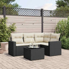 Modulaire tuinbank met waterdichte tas en zwart gepoedercoat staal - Zwart en crème / 1 / Met tafel - Modulaire