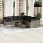 Modulaire tuinbank met waterdichte tas en zwart gepoedercoat staal - grijs en donkergrijs / 1 / Met tafel - Modulaire