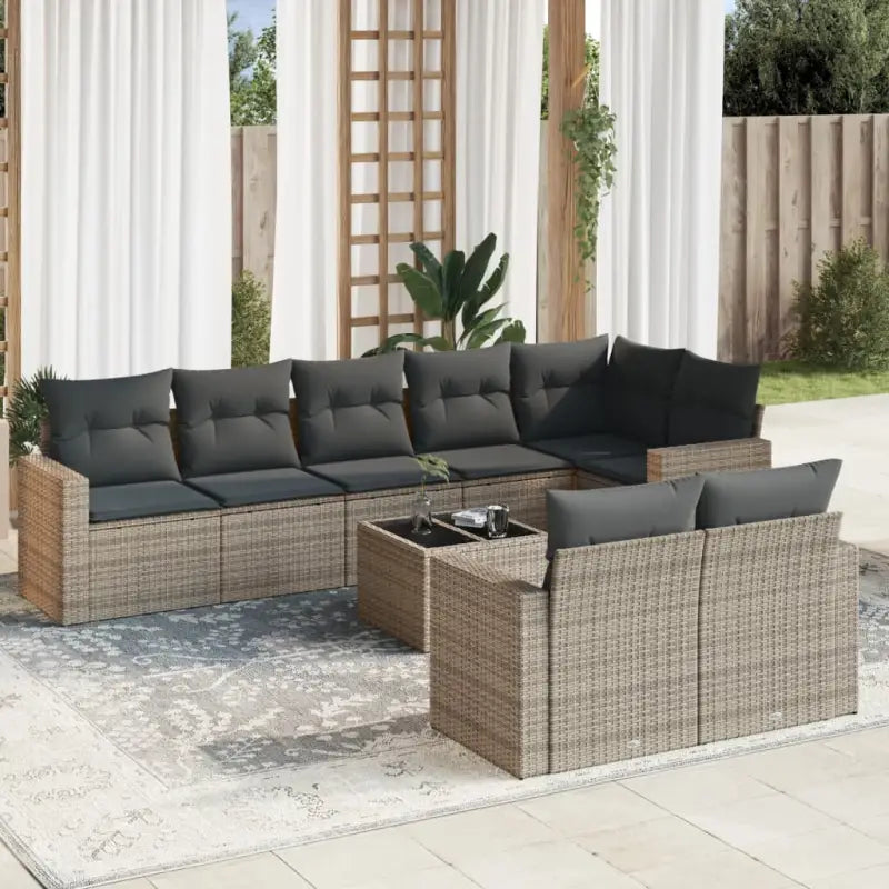 Modulaire tuinbank met waterdichte tas en zwart gepoedercoat staal - Grijs / 1 / Met tafel - Modulaire tuinbanken