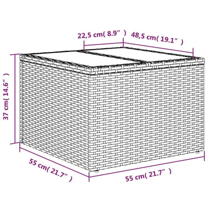 Modulaire tuinbank met zwart materiaal en gepoedercoat staal afmetingen - Modulaire tuinbanken