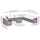 Modulaire tuinbank met zwart materiaal en gepoedercoat staal Afmetingen - Modulaire tuinbanken