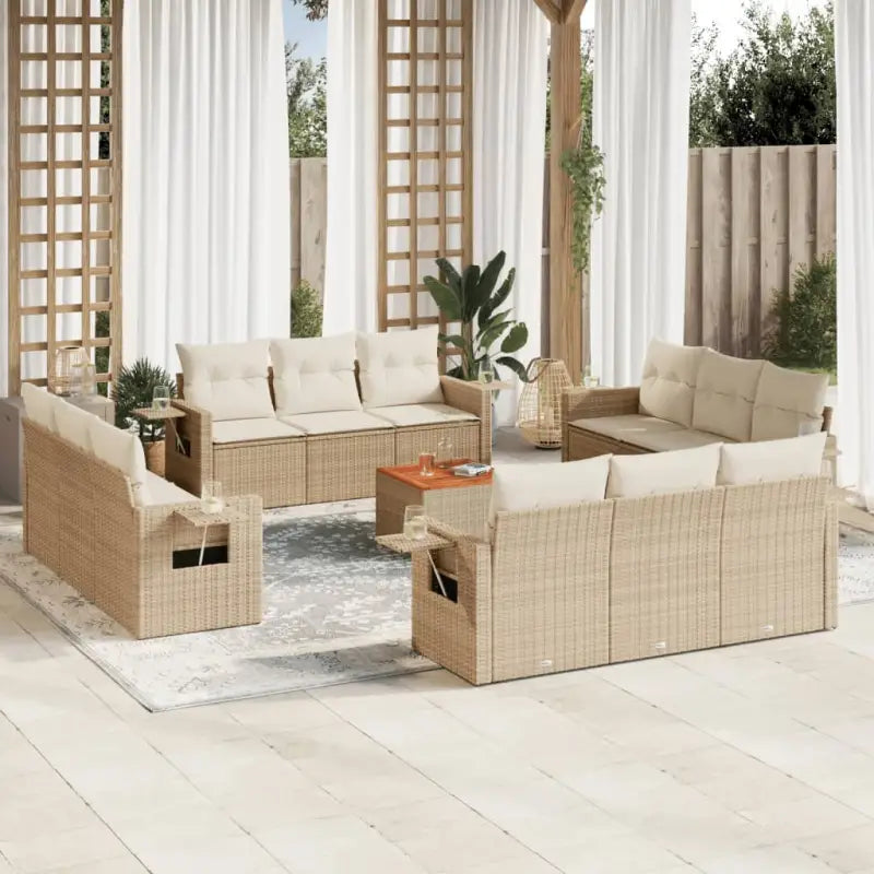 Modulaire tuinbank met zwart materiaal en gepoedercoat staal afmetingen - beige en crèmekleurig / 1 - Modulaire