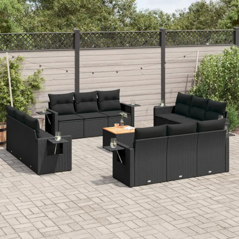 Modulaire tuinbank met zwart materiaal en gepoedercoat staal afmetingen - Zwart / 1 - Modulaire tuinbanken