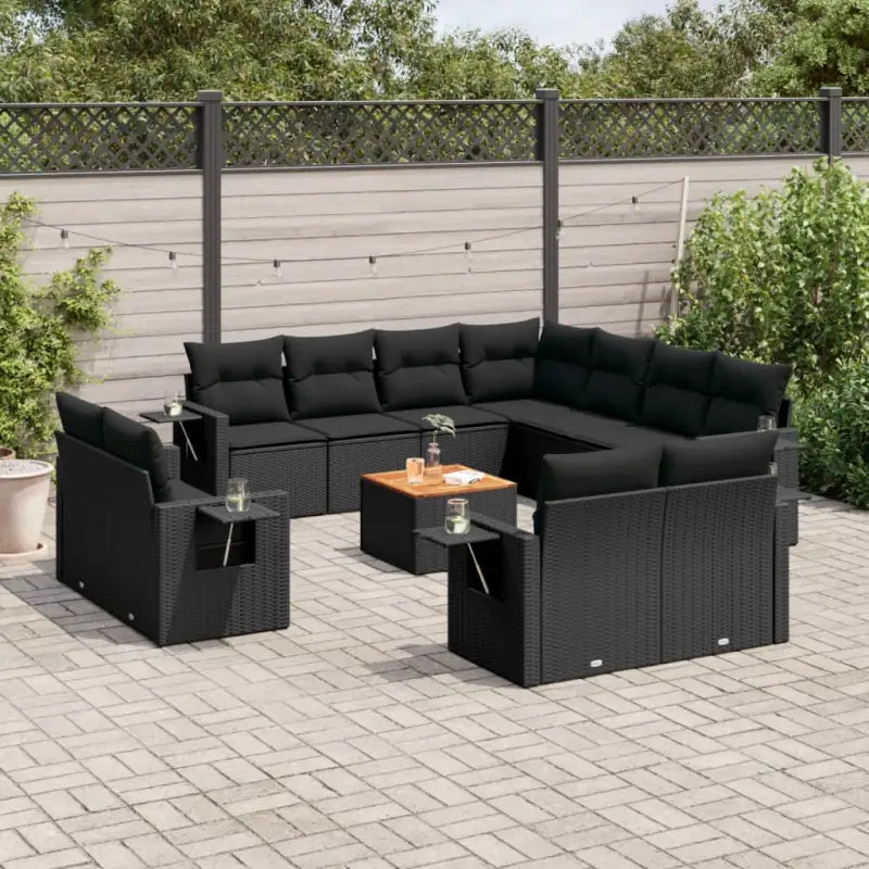 Modulaire tuinbank met zwart materiaal en gepoedercoat staal afmetingen - Zwart / 1 - Modulaire tuinbanken
