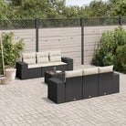 Modulaire tuinbank met zwart materiaal en gepoedercoat staal afmetingen - Zwart en crème / 1 - Modulaire tuinbanken