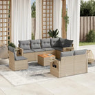Modulaire tuinbank met zwart materiaal en gepoedercoat staal afmetingen - Beige en grijs / 1 / 3x midden + Tafel + hoek
