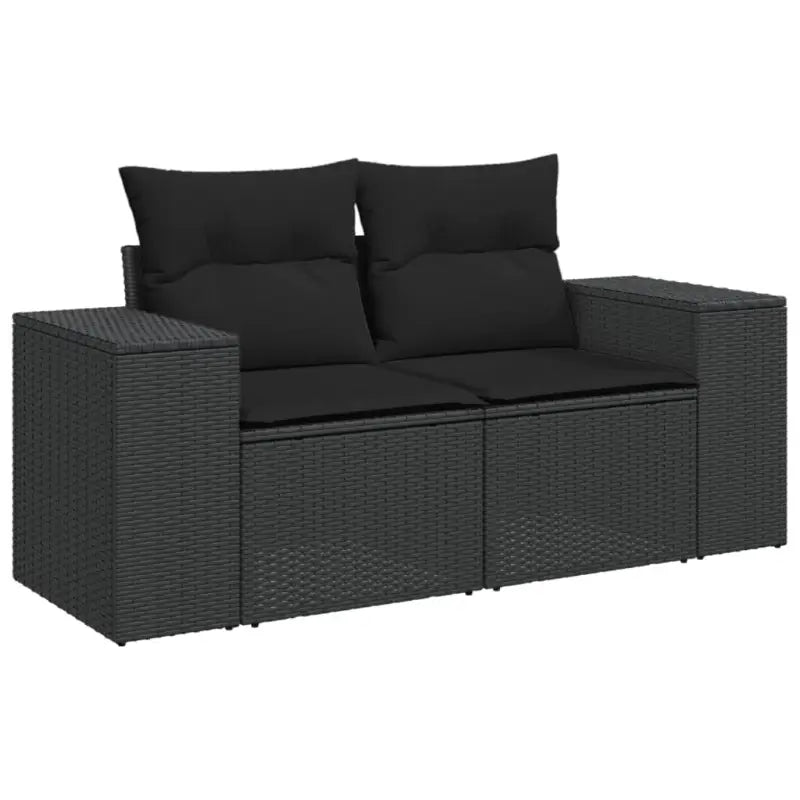 Modulaire tuinbank met zwart materiaal en poly rattan voor buitenplezier - Modulaire tuinbanken