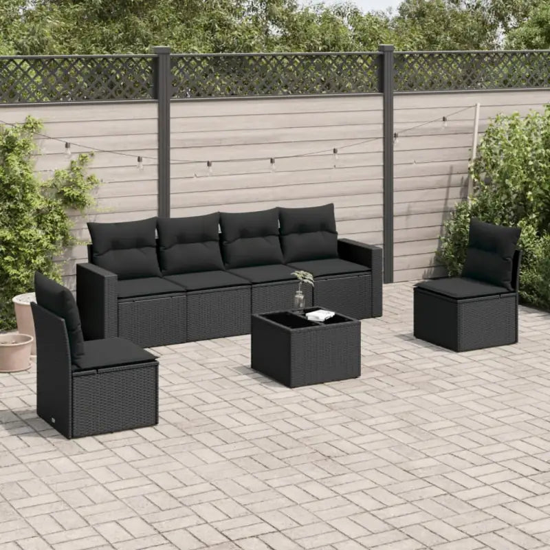 Modulaire tuinbank met zwart materiaal en waterdichte tas - Zwart / 1 / Met tafel - Modulaire tuinbanken