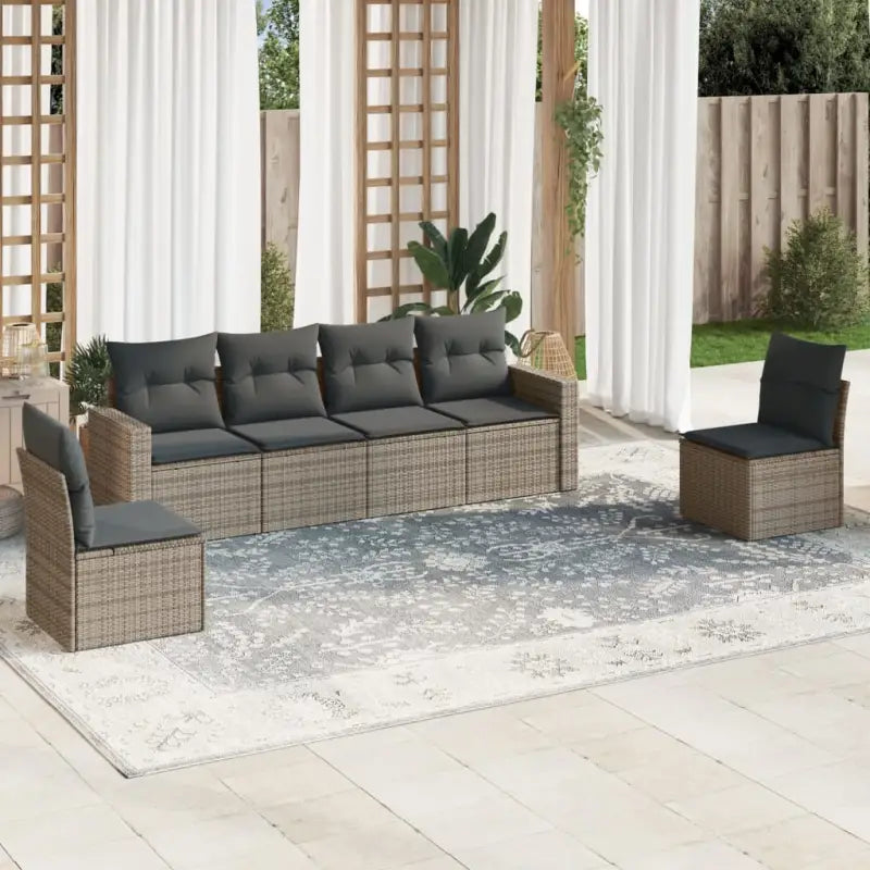 Modulaire tuinbank met zwart materiaal en waterdichte tas - Grijs / 1 / Zonder tafel - Modulaire tuinbanken