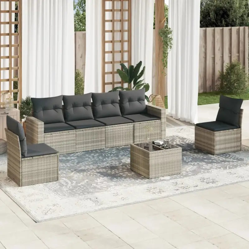 Modulaire tuinbank met zwart materiaal en waterdichte tas - Lichtgrijs / 1 / Met tafel - Modulaire tuinbanken