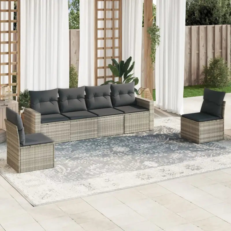 Modulaire tuinbank met zwart materiaal en waterdichte tas - Lichtgrijs / 1 / Zonder tafel - Modulaire tuinbanken