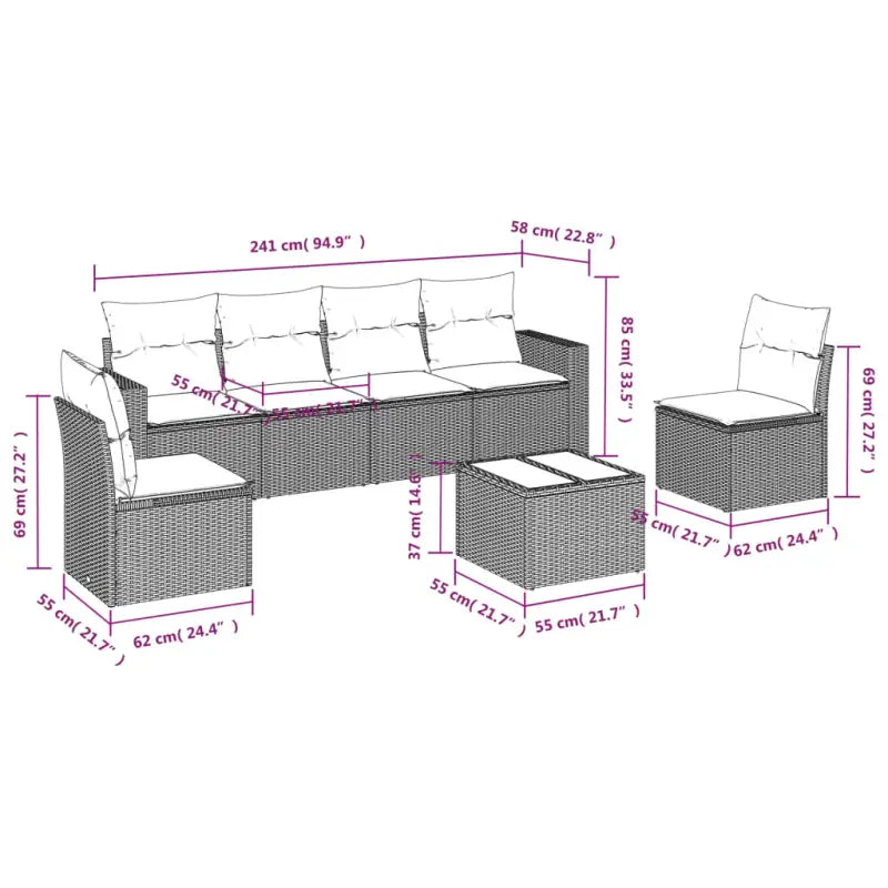 Modulaire tuinbank met zwart materiaal en waterdichte tas - Modulaire tuinbanken