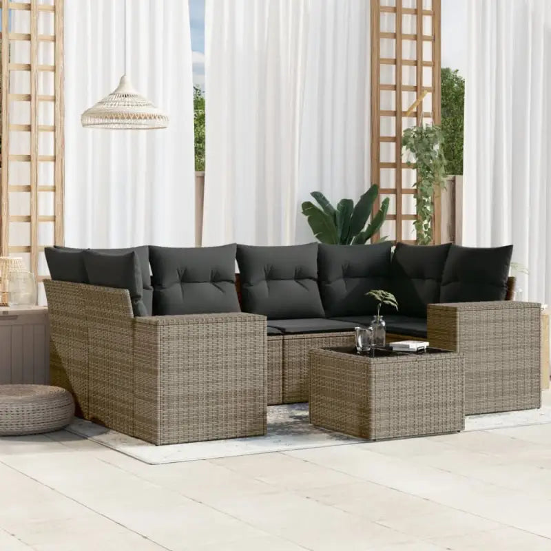 Modulaire tuinbank set in grijs materiaal met gepoedercoat staal - Grijs / 1 - Modulaire tuinbanken