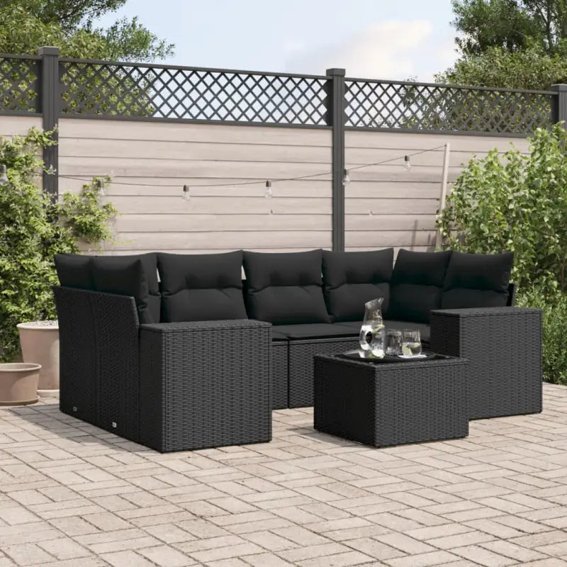 Modulaire tuinbank set in grijs materiaal met gepoedercoat staal - Zwart / 1 - Modulaire tuinbanken