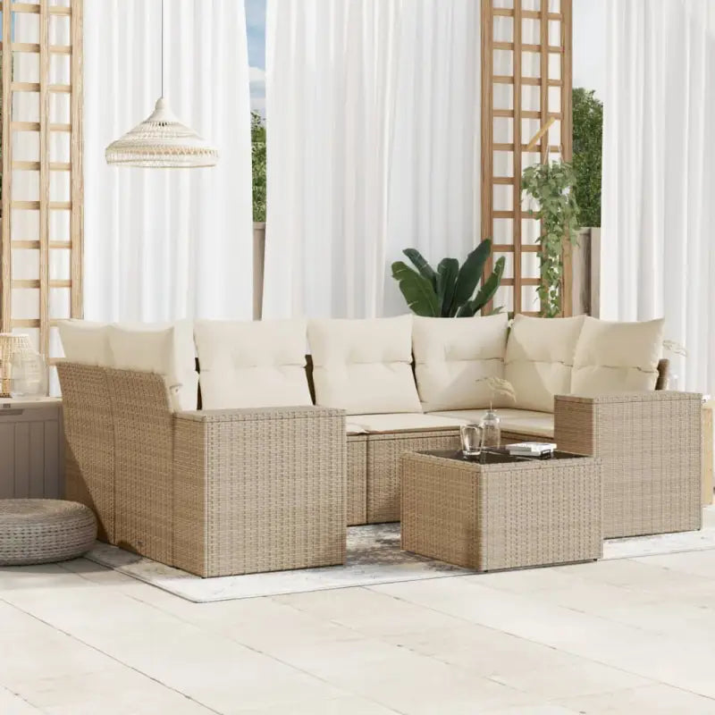 Modulaire tuinbank set in grijs materiaal met gepoedercoat staal - beige en crèmekleurig / 1 - Modulaire tuinbanken