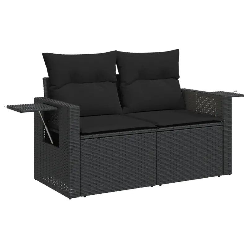 Modulaire tuinbank set in zwart materiaal en gepoedercoat staal - Modulaire tuinbanken