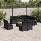 Modulaire tuinbank set in zwart materiaal en gepoedercoat staal - Modulaire tuinbanken