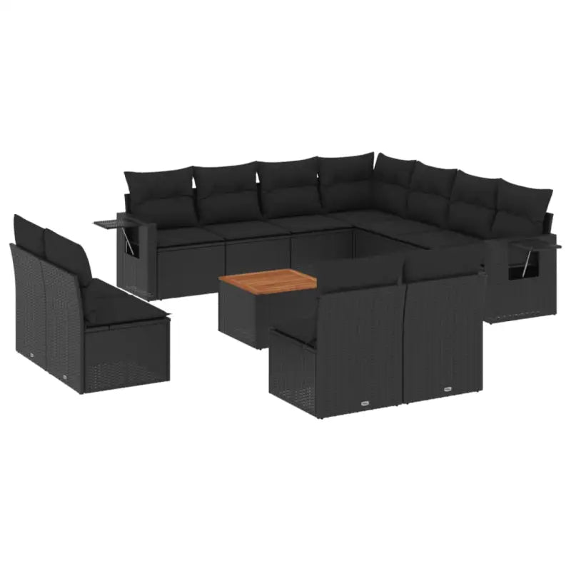 Modulaire tuinbank set in zwart materiaal en gepoedercoat staal - Modulaire tuinbanken
