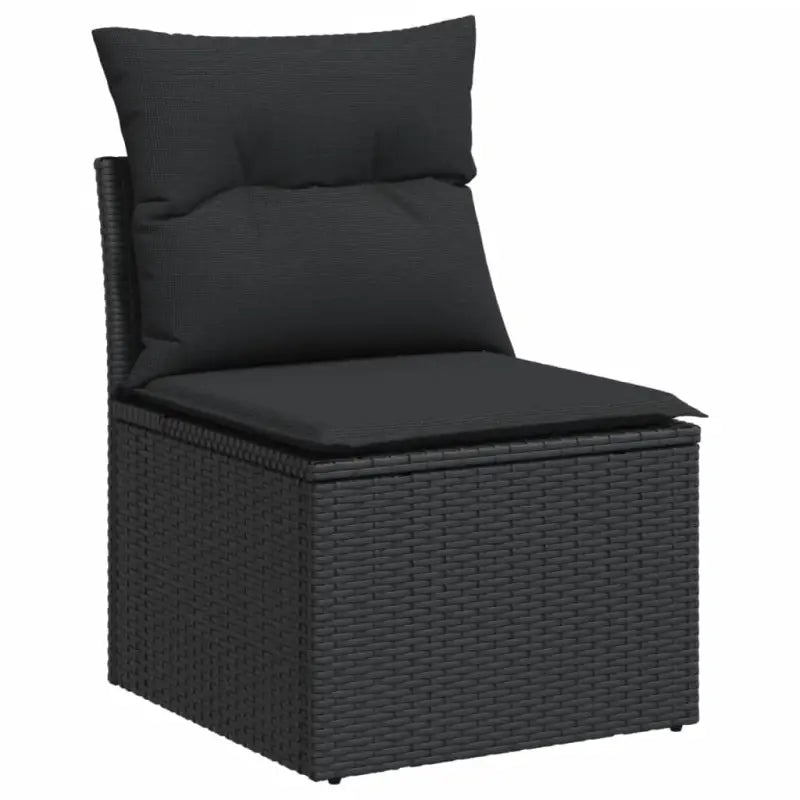 Modulaire tuinbank set in zwart materiaal en gepoedercoat staal - Modulaire tuinbanken
