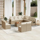 Modulaire tuinbank set in zwart materiaal en gepoedercoat staal - beige en crèmekleurig / 1 - Modulaire tuinbanken