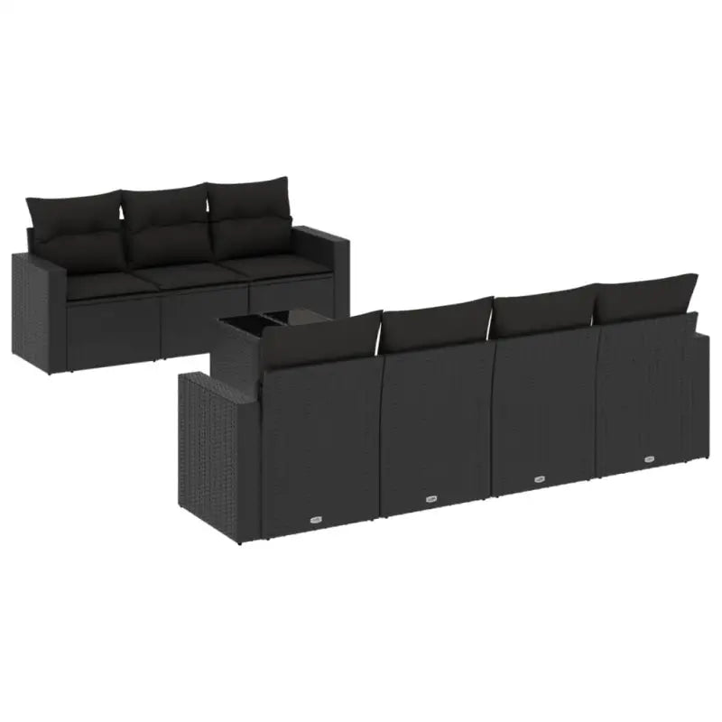 Modulaire tuinbank set in zwart materiaal met gepoedercoat staal - Modulaire tuinbanken