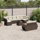 Modulaire tuinbank set met beige materiaal en gepoedercoat staal - Bruin en crème / 1 / Met tafel - Modulaire tuinbanken