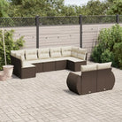 Modulaire tuinbank set met beige materiaal en gepoedercoat staal - Bruin en crème / 1 / Zonder tafel - Modulaire