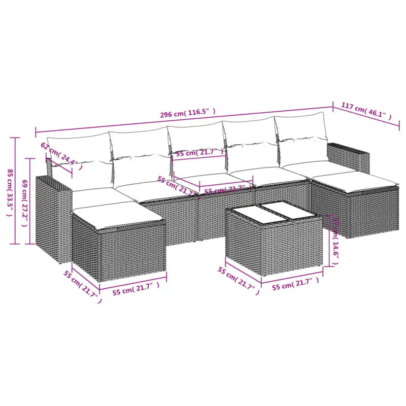 Modulaire tuinbank set met gepoedercoat staal en waterdichte tas - Modulaire tuinbanken