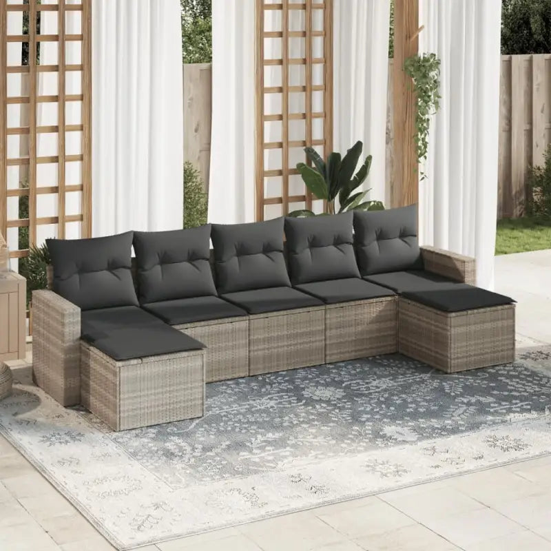 Modulaire tuinbank set met gepoedercoat staal en waterdichte tas - Lichtgrijs / 1 / Zonder tafel - Modulaire tuinbanken