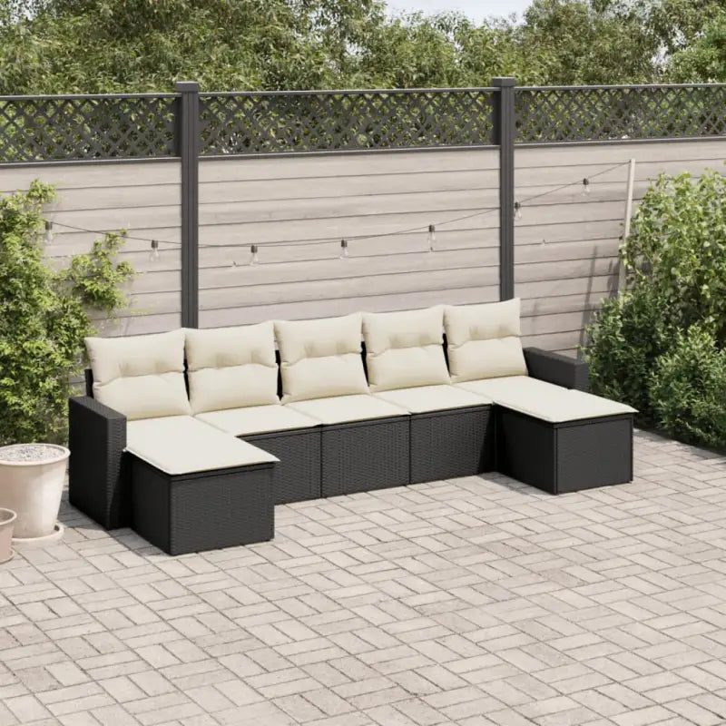Modulaire tuinbank set met gepoedercoat staal en waterdichte tas - Zwart en crème / 1 / Zonder tafel - Modulaire