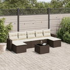 Modulaire tuinbank set met gepoedercoat staal en waterdichte tas - Bruin en crème / 1 / Met tafel - Modulaire tuinbanken